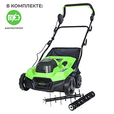 Greenworks GD40SC38II 40V, с АКБ 2 Ач - аэратор-скарификатор аккумуляторный