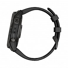 gps Часы Garmin Fenix 7X Sapphire Solar титановый угольно-серый DLC с силиконовым ремешком